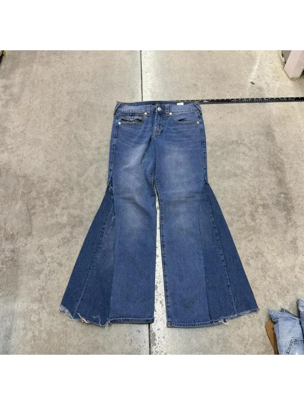 vintage true religion blue flared boot cut jeans size 31 x 30